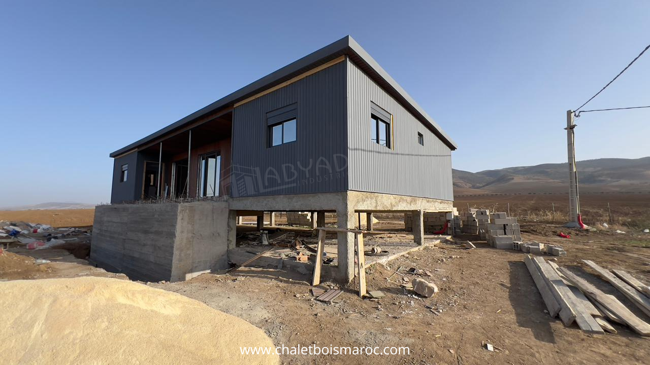 Construction chalet sur pilotis